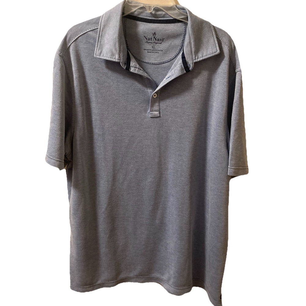 Nat Nast Polo Shirt Luxury Original Men's XL Blue Knit Golf